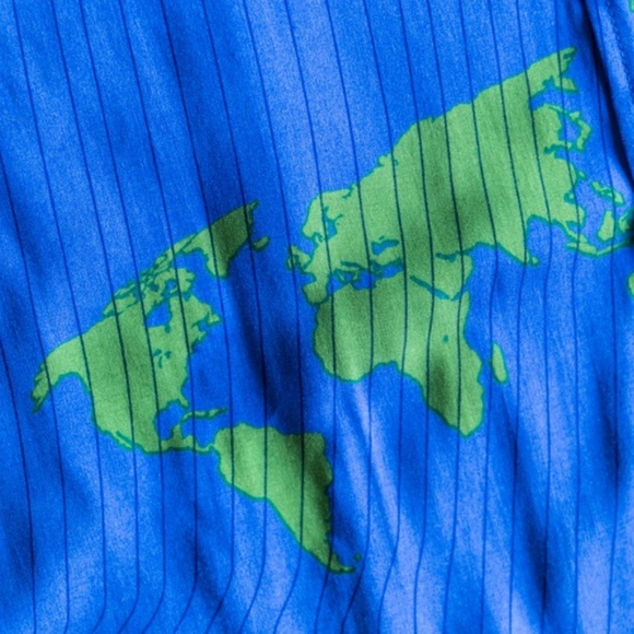 LulaRoe EARTH GLOBE Button Up Casual Shirt - Picture 2 of 4